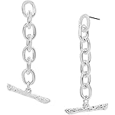 Robert Lee Morris Womens Chain Toggle Bar Drop Earrings