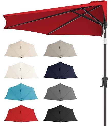 half wall patio umbrella led red FLAME&SHADE 9 ft Solar with Lights, Cykelhjelme this twin outdoor umbrella Black and Gold SpeedFlex Length:14' 5