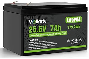 24V 7Ah Lithium LiFePO4 Battery, 24 Volt 25.6V 179.2Wh 2000+ Deep Cycle Rechargeable Lithium Iron Phosphate Battery for Ride 