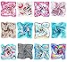 b.m.c BMC 12pc Women's Silky Scarf Square Mixed Pattern & Colors Fashion Accessory Set - Trendy Swirls Pack