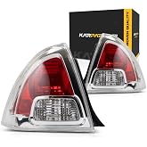 For Ford Fusion 2006 2007 2008 2009 Tail Light Driver &amp; Passenger Side Pair Clear &amp; Red Lens | CAPA | Replacement For FO2818123C, FO2819113C | 6E5Z13405B, 6E5Z13405A, 6E5Z13404B, 6E5Z13404A