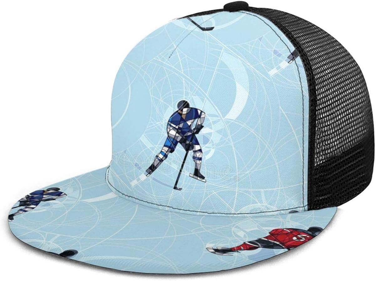 Zhgrong Blue Ice Hockey Sport Icon Outdoor Warm Skull Knit Hat Cap