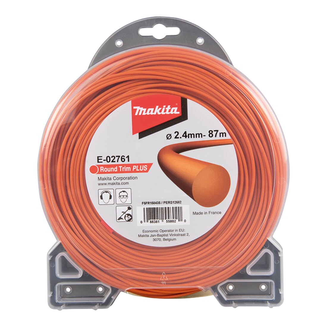 Makita Round Trim Plus E-02761 Strimmer Line (Diameter 2.4 mm, 87 m, Orange)