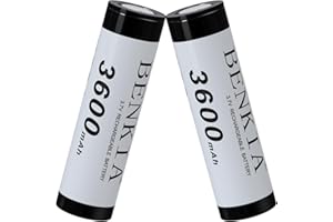 PAOWANG 18650 Rechargeable Battery 3.7V 3600mAh Flat Top 2 Pack 18650 Lithium Batteries for Flashlights Headlamps