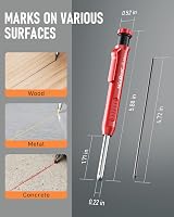 Nicpro 3 Pack Carpenter Pencil with Sharpener & Holder 39 Refills Red Black view 5