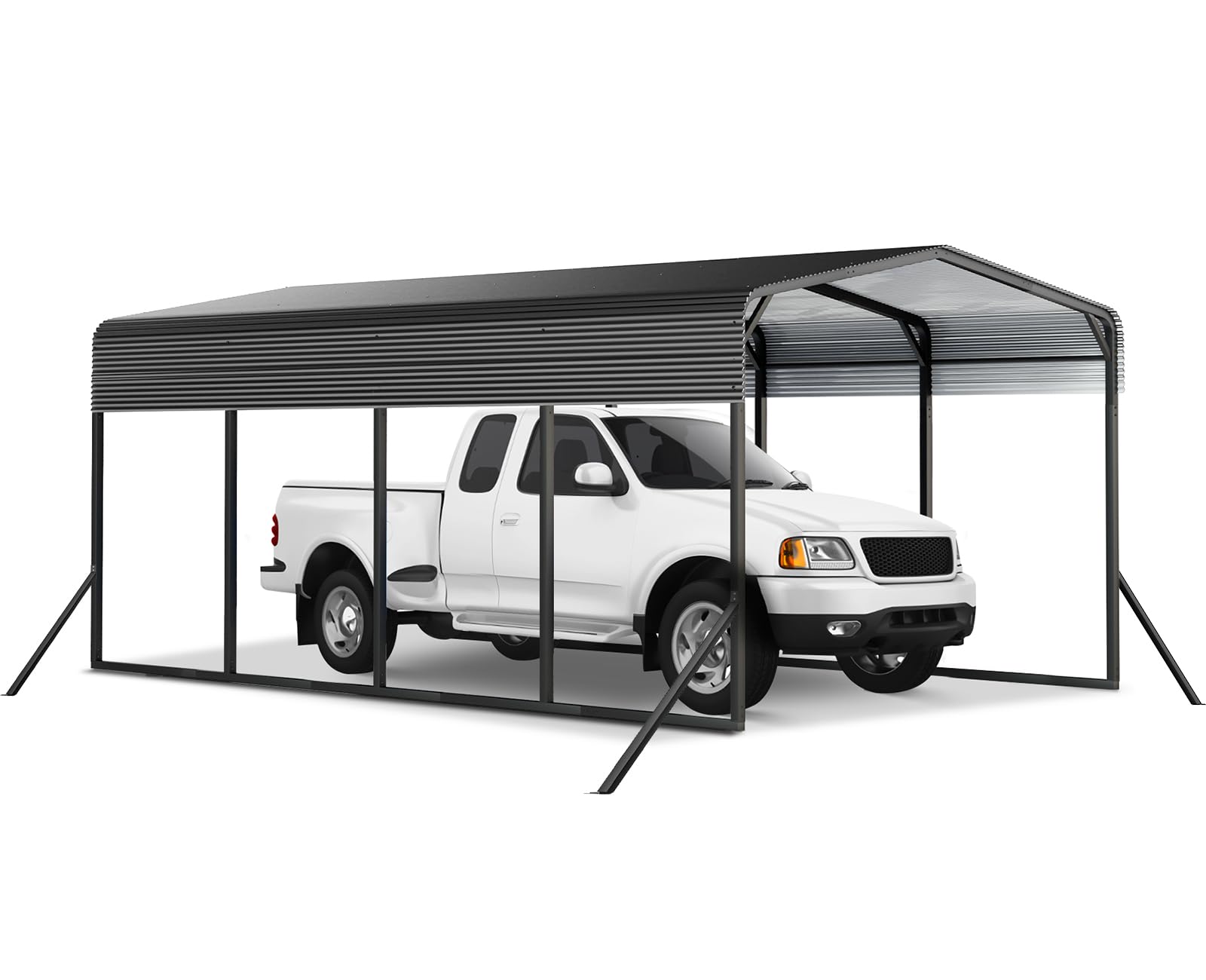 Photo 1 of ***************INCOMPLETE, ONLY 1 BOX IN A MULTI BOX SET*********************
Lyromix 12x20' Heavy Duty Metal Carport, Outdoor Metal Carport Kits with Extended Side Roof & Corner Support Rod, Large Sturdy Car Port Garage Shelter Shade for Car, Boat and Tr