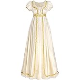 LTAKK Regency Dress Women Regency Costume Victorian Gown Empire Waist Tea Party Dresses
