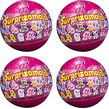 Surprizamals Series 8 - Pack of 4 Mystery Balls with Collectible Plush Toy ( Styles Will Vary)