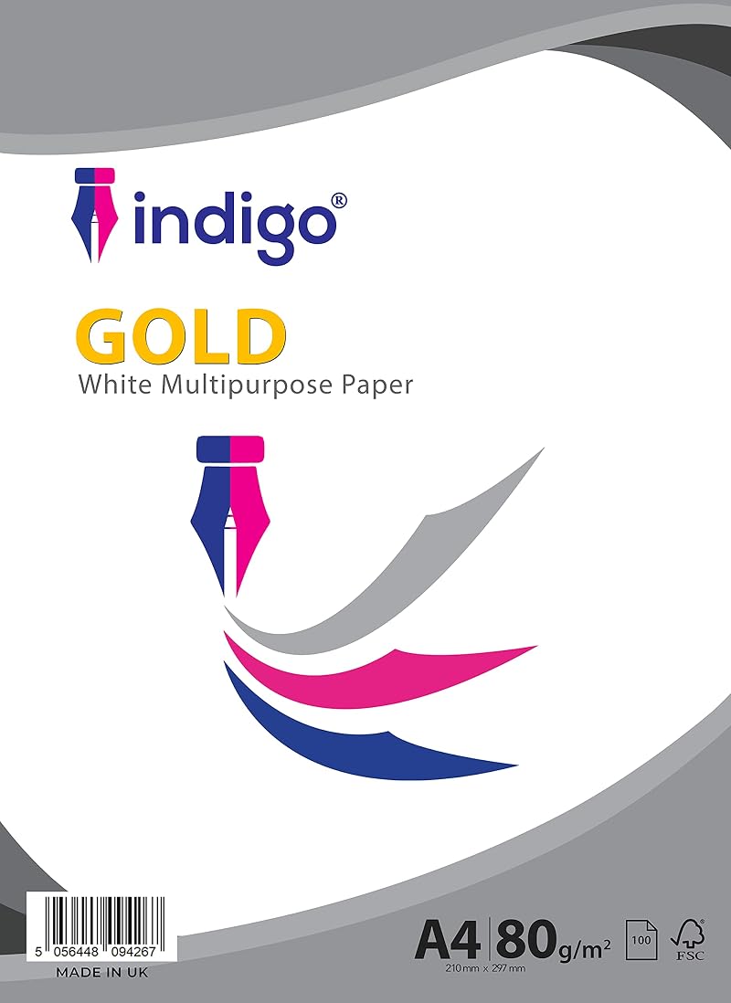 Indigo A4 White Multipurpose Copier Paper 80GSM 100 Sheets