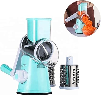 Zdylm Y Gemuseschneider Multifunktional Hand Schutteln Edelstahl Roller Drehen Reibe Mit Gummisauger Leicht Zu Reinigen Amazon De Kuche Haushalt