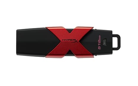 Kingston HyperX Savage HXS3/512GB USB-Stick USB 3.0 (bis zu 350MB/Sek R, 250MB/Sek W) schwarz/rot