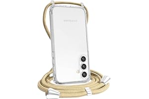 FOQENCCI for Galaxy S24 Plus Crossbody Case,Soft Transparent TPU + Hard PC Shockproof Bumper Cover with Adjustable Lanyard Neck Strap Beige Clear Phone Case for Samsung Galaxy S24 Plus
