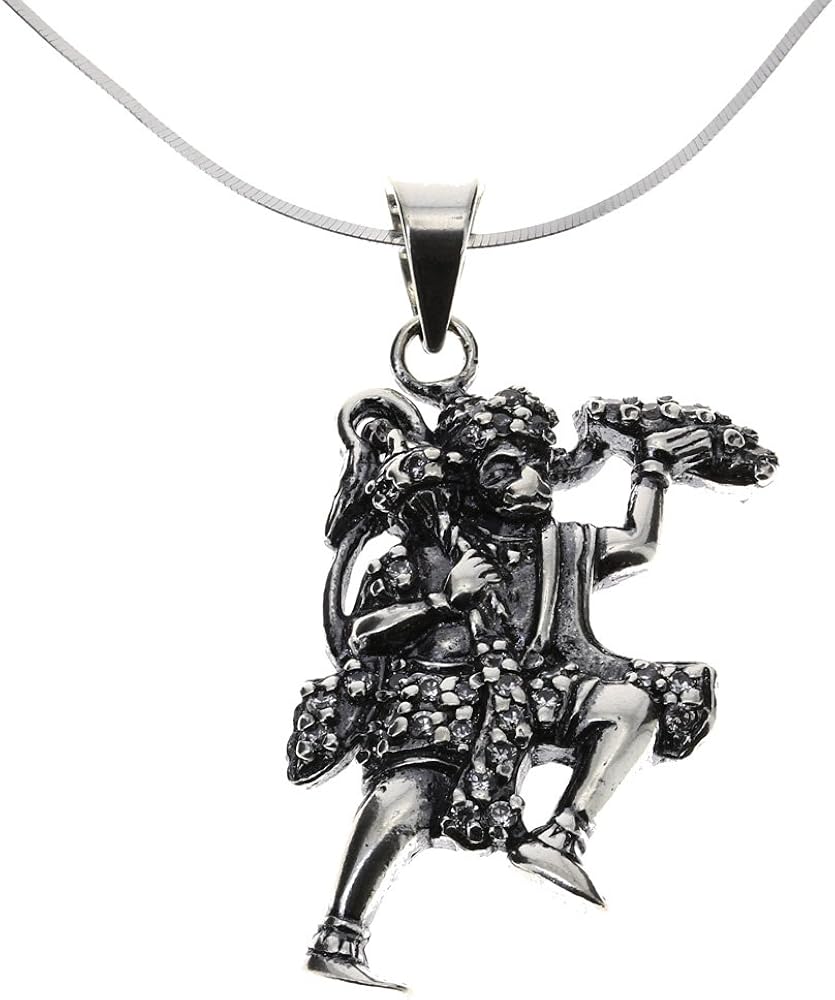 Silver chain with hanuman pendant Clearance