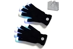 LED Rave Glove, 2026 New Finger Gloving Light Gloves, 7 Colors Light Show Light up Finger Gloves, for Festival, Party (#B)