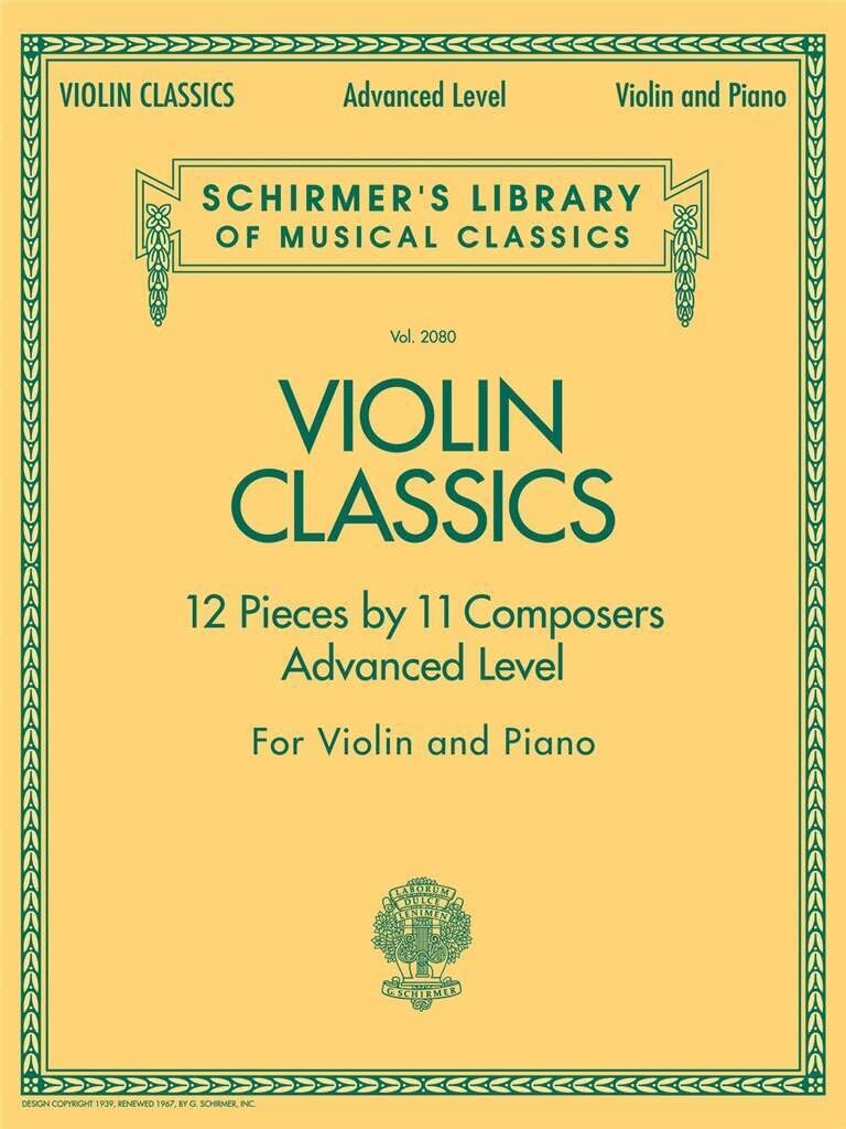 Schirmer'S Library Of Musical Classics Violin Classics Advanced Lev