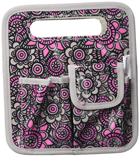 Everything Mary Desktop Tote Pink Flowers, Grey/Pink Flowers