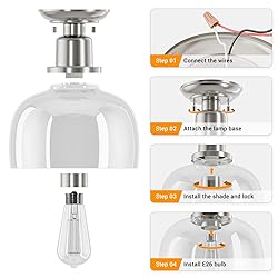 EAPUDUN Semi Flush Mount Ceiling Light, Modern