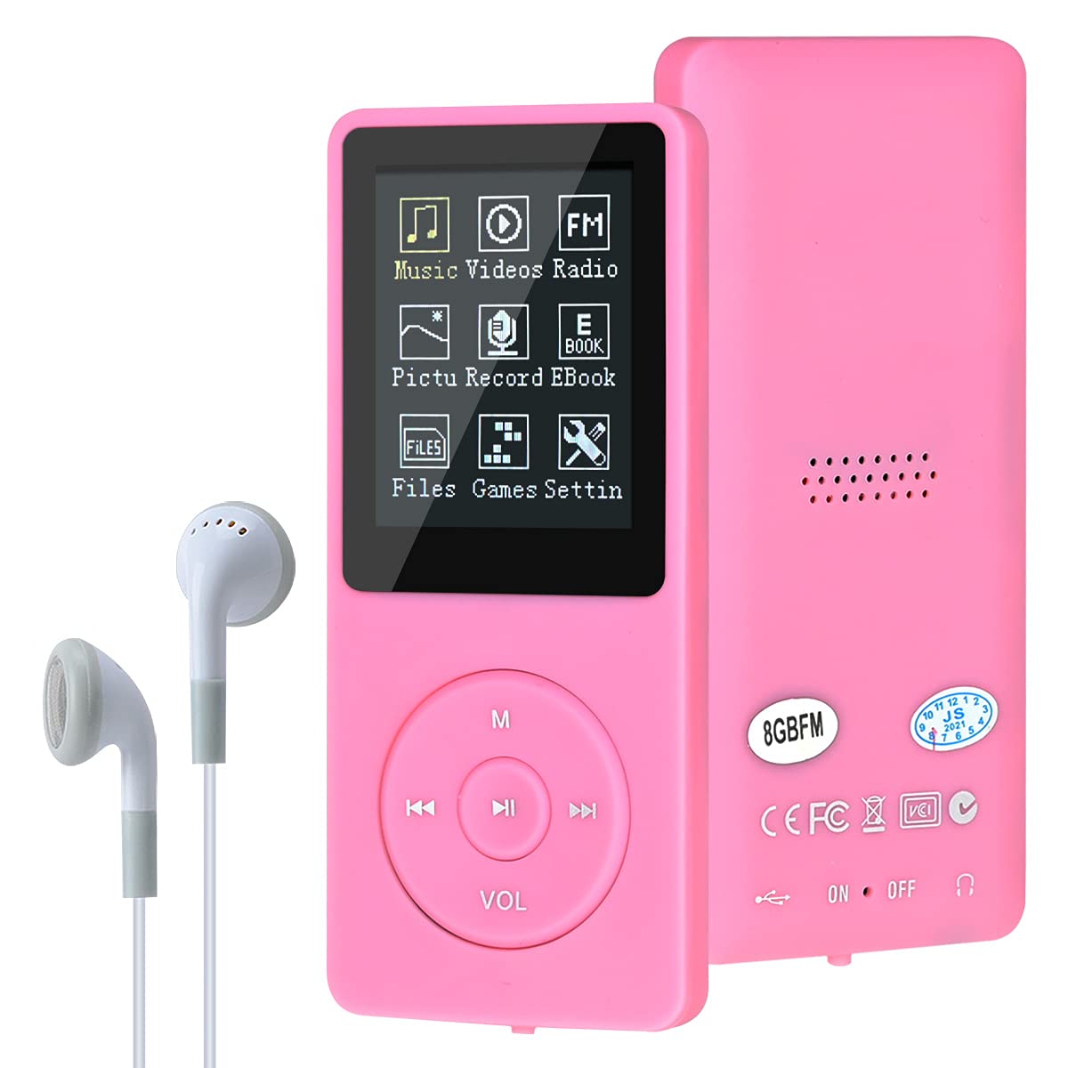 MP3/MP4 Digital Music Player,Lychee Upgrade 8GB Portable HiFi Lossless Sound Music Player with Music/Video/Voice Record/FM Radio/E-Book Reader, Supports up to 64GB (Pink)
