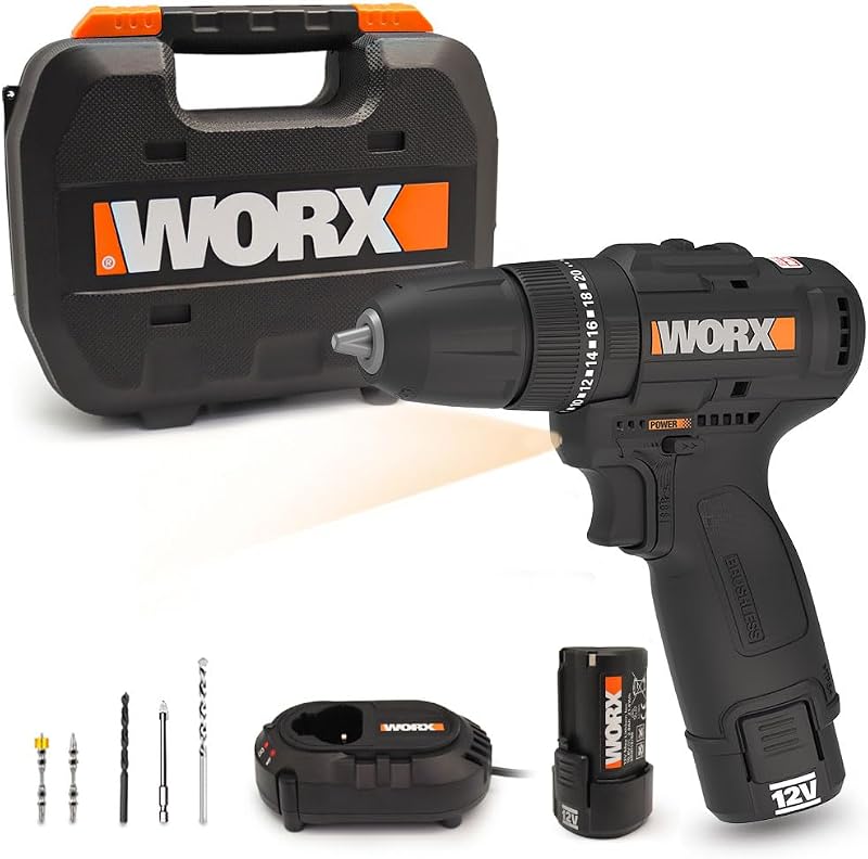 WX121 Trapano avvitatore a percussione 12V, con batteria, caricabatt.
