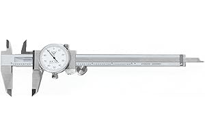 PEC TOOLS PEC Dial Caliper 0-6 Inch, Stainless Steel Precision Measuring Tool with Shock-Proof Dial, High Accuracy ±0.001"