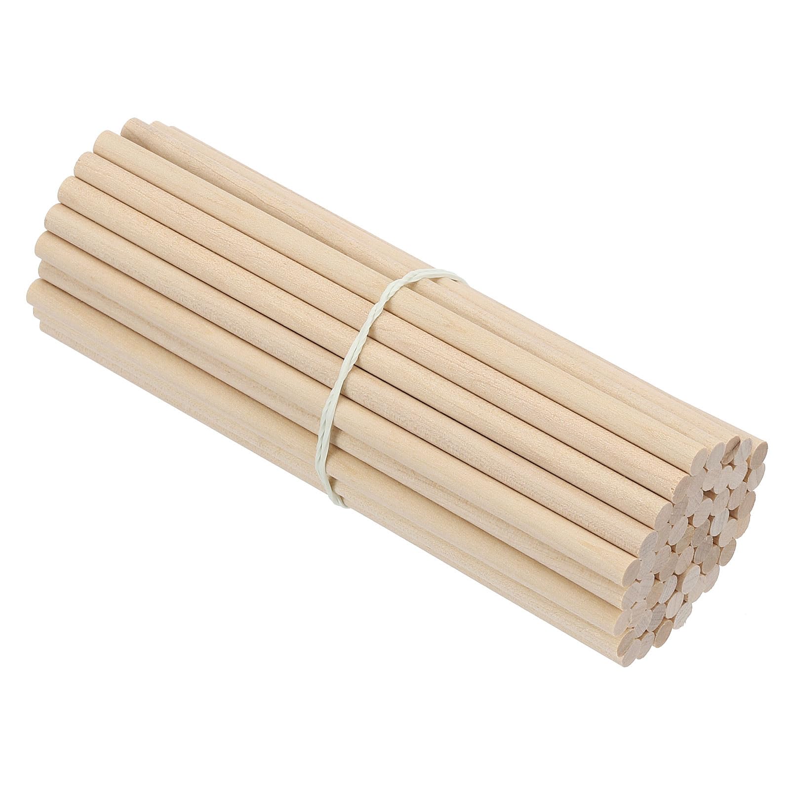 PATIKIL 1/4 x 6 Inch Dowel Rods Wood Sticks, 100 Pcs Unfinished Wooden Dowel Rods Round Dowels Hardwood Sticks for DIY Crafts Home Decor