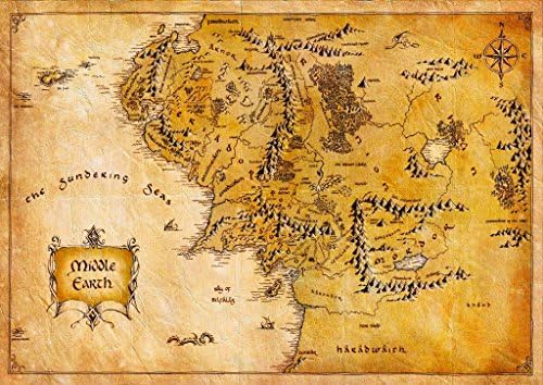 Lord of the rings map fine art digital poster print lustrous Matte finish Size A2 poster 420 x 594 mm,16.5 x 23.4 in Tear resistant Wall art home decor perfect gift