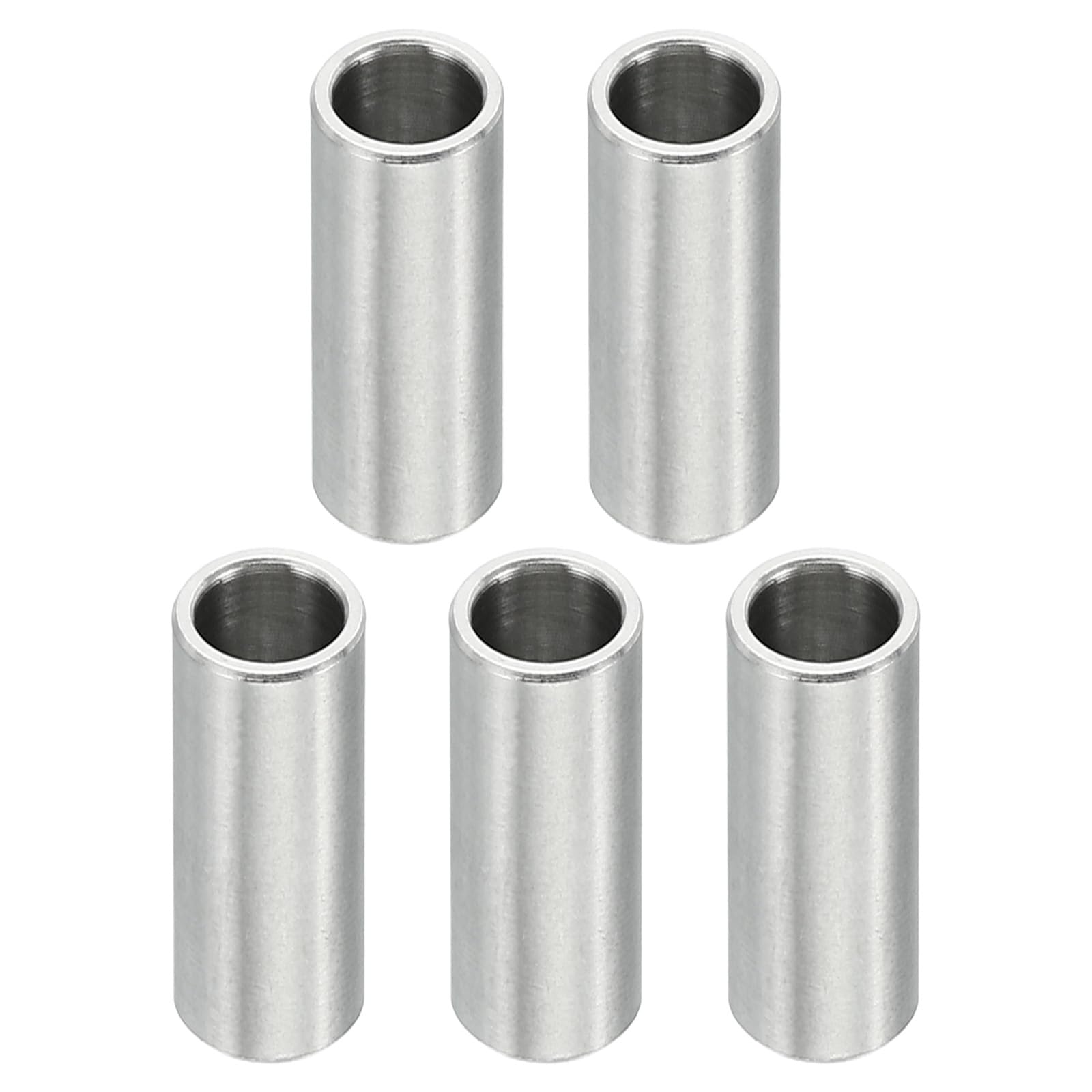 PATIKIL M6 Stainless Steel Spacers, 5 Pcs Metal Spacer Stainless Steel 6.1mm ID x 8mm OD x 20mm L Stainless Steel Spacer Screw Standoff Round for 1/4" or M6 Screw Bolts