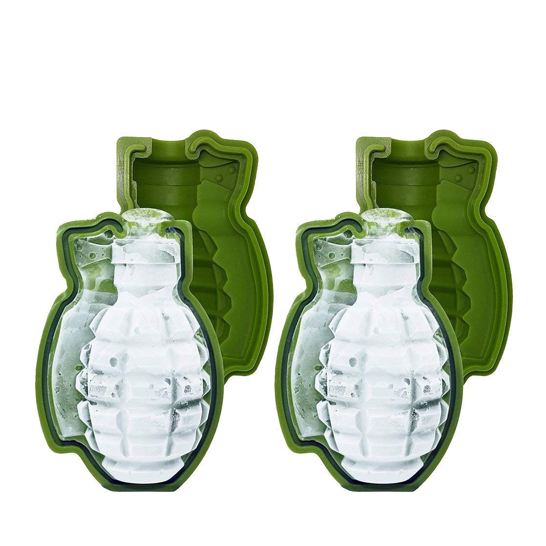Photo 1 of 2-Pack Grenade Ice Mold - MoldFun Life Size 3D Hand Grenade Soap Bath Bomb Whisky Ice Cube Ball Maker Tool, Nice Gift for Drinker and Military Fans1070513900