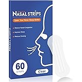 Nasal Strips for Snoring,Extra Breathing Nose Strips,Reduce Snoring Aids for Men & Women,Oil & Sweat Proof,Help Improves Sleep and Sports,Universal Fit (Clear, 60Pcs)