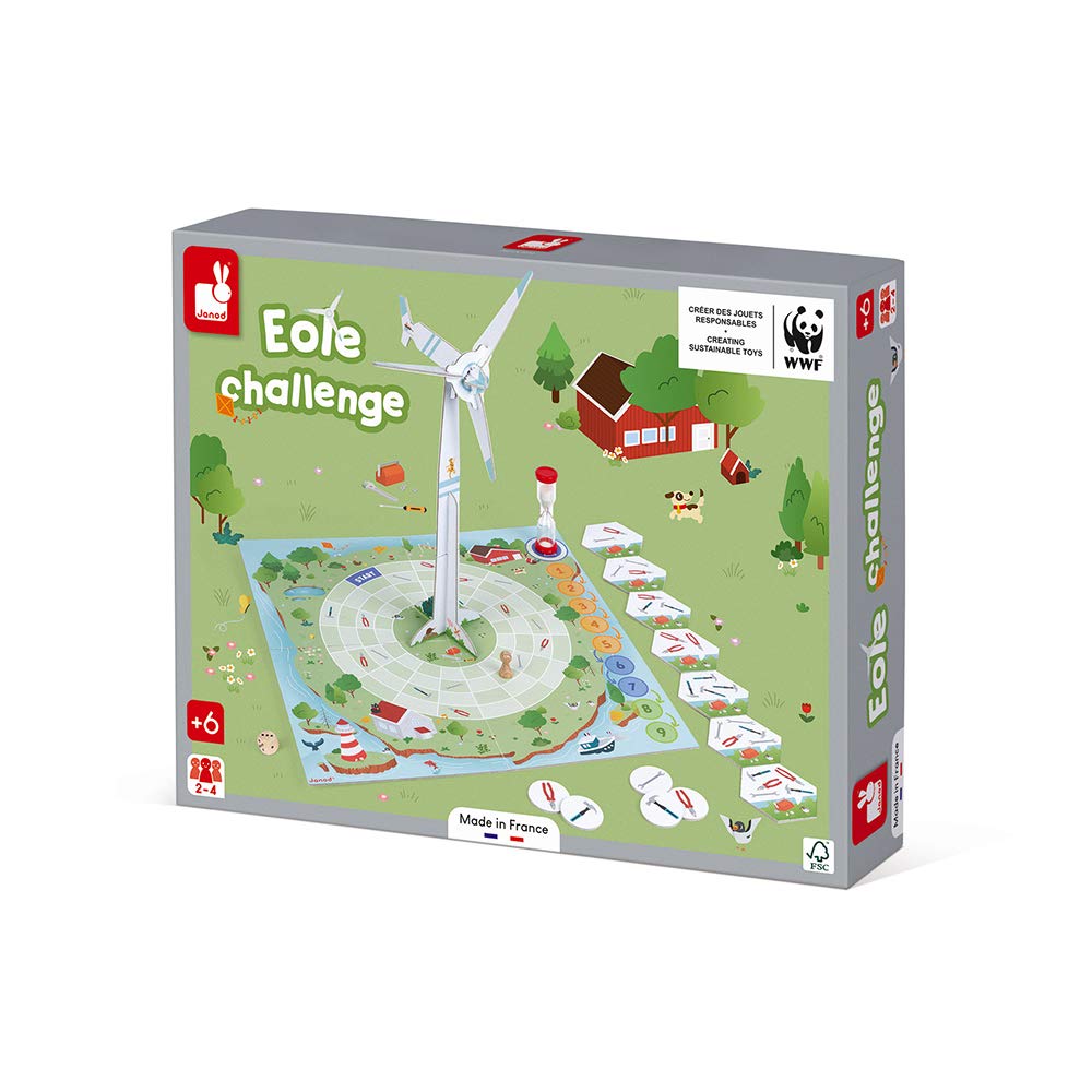 Janod - Wind Turbine Challenge Game - Children’s board game - Playing and Cooperating - Made in France - WWF™ Partnership - FSC-Certified Cardboard - Suitable for ages 6 and up - J08638