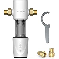 Waterdrop Spin Down Sediment Water Filter, 40 Micron Auto Flushing Reusable Whole House Pre-Filtration System, 1" MNPT…