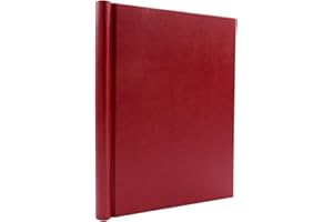 Bindertek Faux Leather Springback Thesis Binder - Red, 1" Spine Width, 150 Sheet Capacity, High-Tension Spring Clamp Style, Perfect for Thesis Work, Legal Documents, Menus, Portfolios, Photography