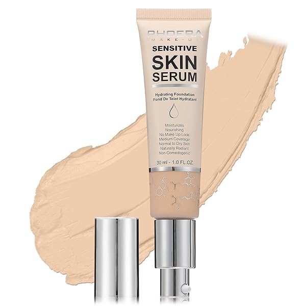 OMAKY PHOERA FOUNDATION MAKEUP,FLAWLESS SOFT MATTE FULL COVERAGE WITH MATTE FINISH,HYDRATING SERUM FOUNDATION,FACE MAKEUP FOR NORMAL AND DRY SKIN(N02 NUDE, 1PC)