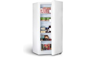 Techomey Frost Free Upright Freezer/Refrigerator 13.8 Cu.Ft, Standing Freezer with Front Single Door for Garage, No Handle, White