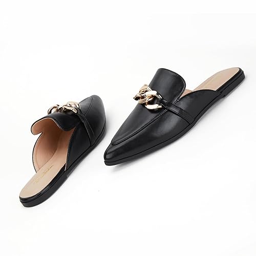 BISON SPIRIT Mules for Women Flats Pointed Toe Slip On Slides Lo 並行輸入品 Pointed Toe Mule Slip On Shoes BISON SPIRIT Mules For Women Flats