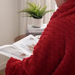 Red Throw Blanket 50"×60" inches Gifts for Mom