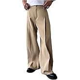 Floerns Men's Baggy Wide Leg Dress Pants Business Casual Trousers with Pocket