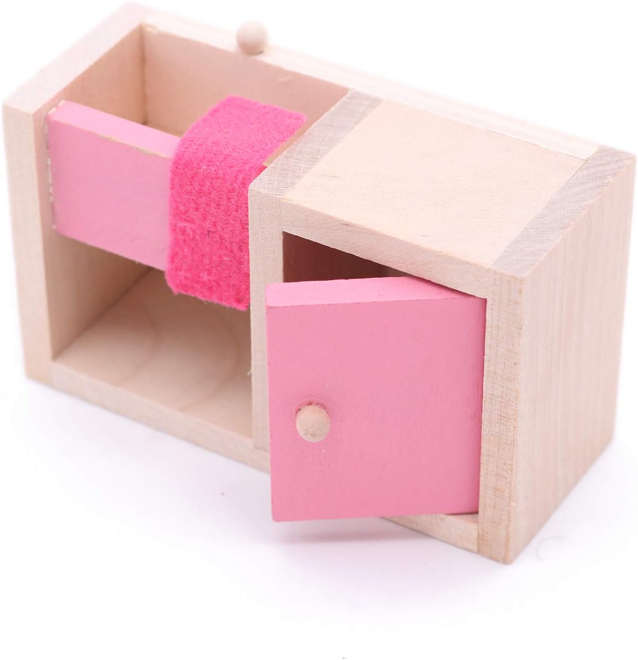 POFET Wooden Doll House Furniture Set Toy for Baby Kids Children Fridge Sink Cupboard Stove Washing Machine Kitchen Room - Image 3