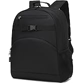 FlowFly Kids Backpack for Toddler Boys Girls, Simple Lightweight Bookbag for Daycare Kindergarten Elementary School Travel, Small Modern Bag (Medium 15'', Black)