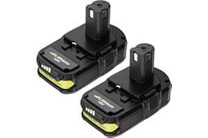 HASTIA Upgraded 3600mAh Replacement for Ryobi 18V Battery Lithium ion P108 P102 Compatible with Ryobi 18V ONE+ Battery Cordless Power Tools and 18 Volt ONE+ Battery Chargers 2-Pack