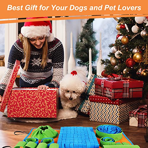 Vivifying Snuffle Mat for Dogs, Interactive Feeding Game for Boredom and Mental Stimulation, Dog Feeding Mat Encourages Natural Foraging Skills and Slow Eating