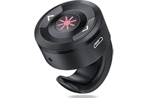 DinoFire Wireless Presenter Remote Finger Ring USB Rechargeable Presentation Clicker Presentation Remote Powerpoint Clicker PPT Clicker with Slide Advancer RF 2.4Ghz for Mac/Laptop/Computer