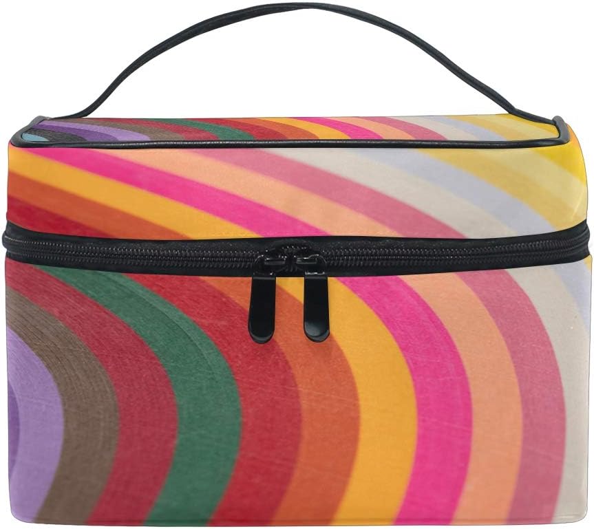 VIKKO Colored Stripe Cosmetic Bag Large Capacity Handy