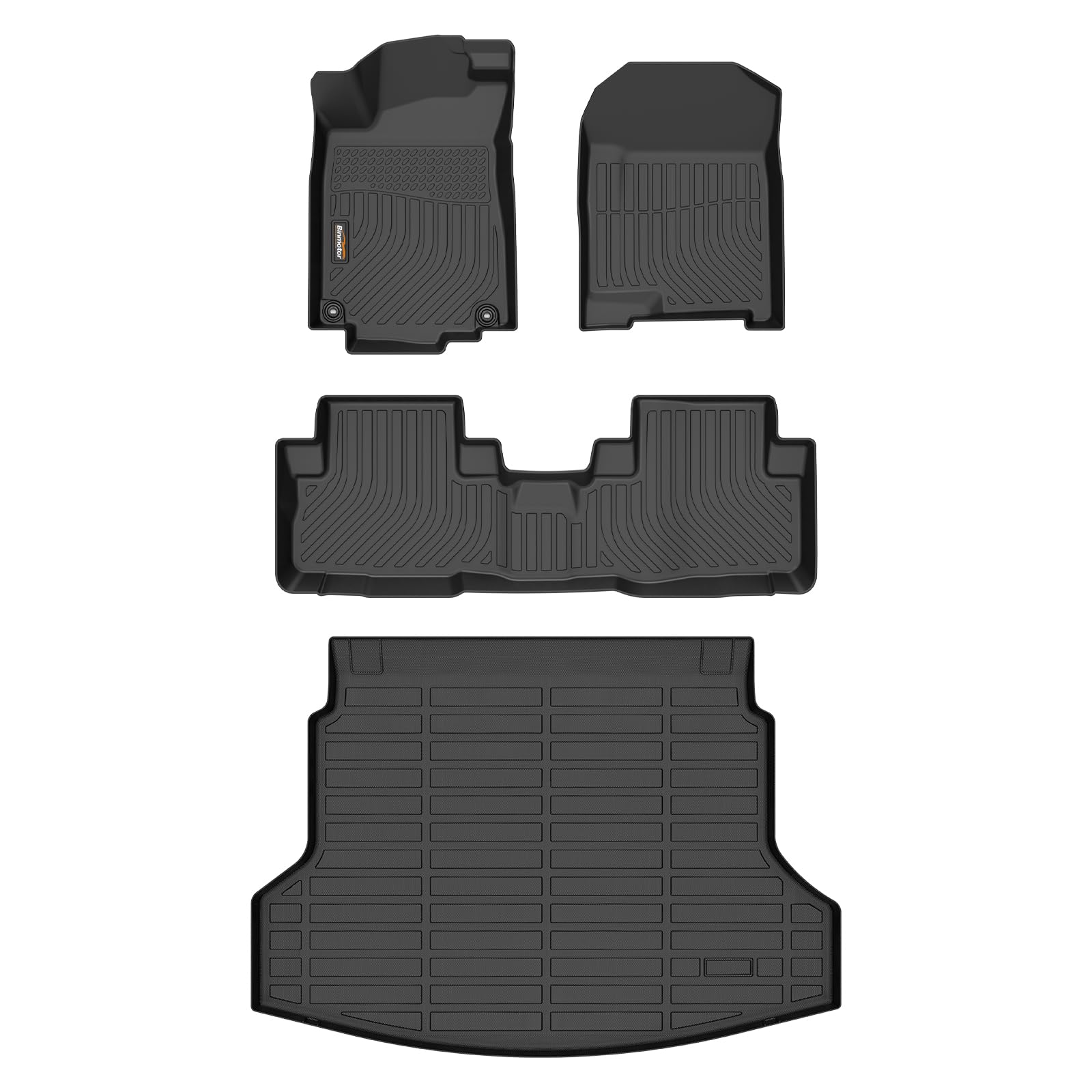 Binmotor-Floor Mats & Cargo Liner Set for Honda CRV Touring 2012-2016, CR-V All Weather Mats Cargo Trunk Mat Waterproof Car Mats for Honda CRV Accessories Custom Fit Image