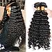 Brazilian Human Hair Deep Wave 3 Bundles 100% Unprocessed Virgin Brazilian Deep Curly Hair Weave Bundles Natural Color Total 300g (16 18 20inch)