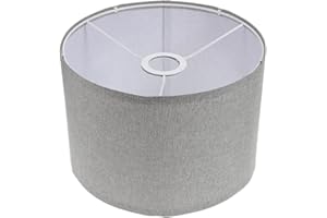 CLISPEED Floor Lamp Shade Fabric Drum Lampshade Natural Linen Lampshade Table Light Lampshade Rustic Wall Lamp Shade Bulb Cover for Chandelier Home Decor Light Grey