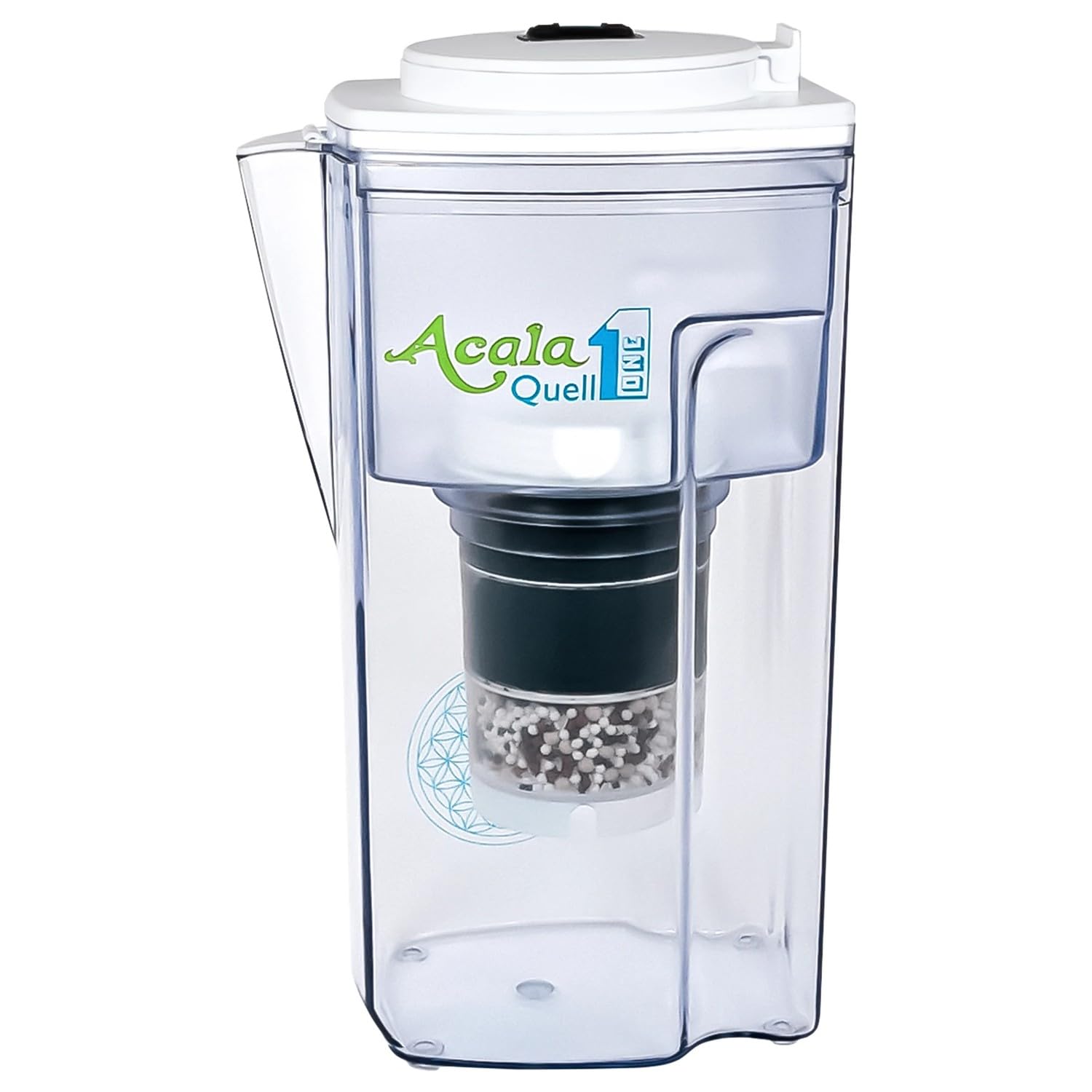 Water Filter AcalaQuell One Water Filter Jug | White | Highest Filtration Performance | Multi-Layered Filter Cartridge | PI-Technology | Sponge Filter | Water Filter System | Principles of nature | intense R&D. Creates delicious-tasting and healthy water