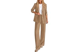 KIRUNDO Womens Suits 2 Piece Set Business Casual Blazer Jacket Wide Leg Dress Pants Suits Professional Work Office Outfits
