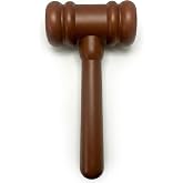 Judge Gavel Prop | Judge Costume Accessory | Lightweight Judge Hammer Prop | Courtroom Play Accessories | Hollow Plastic Gavel | 8"