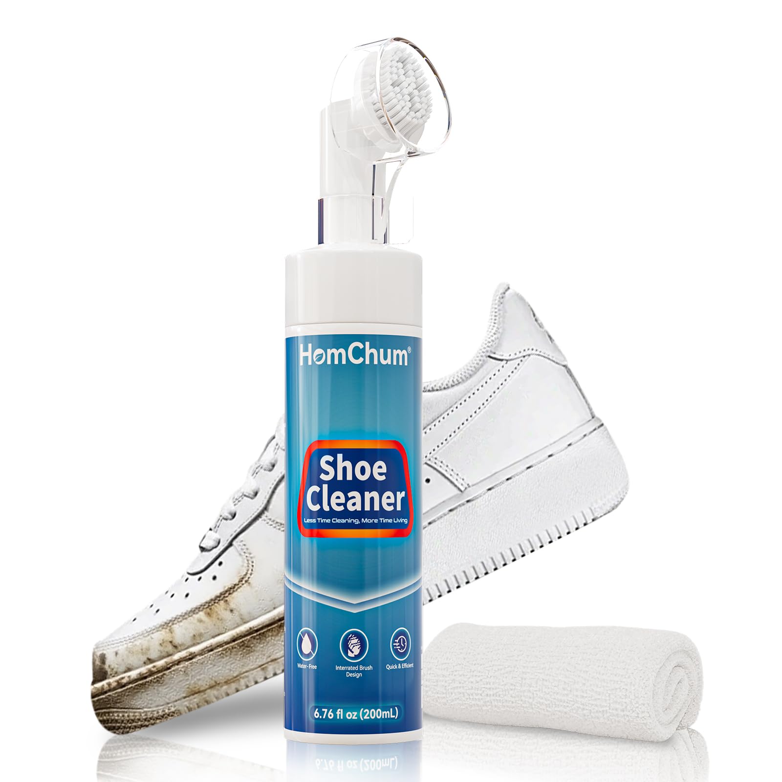 HomChum Shoe Cleaner Sneaker Cleaner Shoe Cleaning Kit for Sneaker, Tennis Shoes Water-Free Foam
